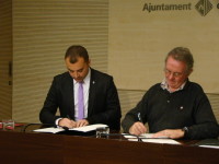 Signatura del Conveni de Col·laboració entre l'Ajuntament de Terrassa i la Creu Roja // Foto: Toni García